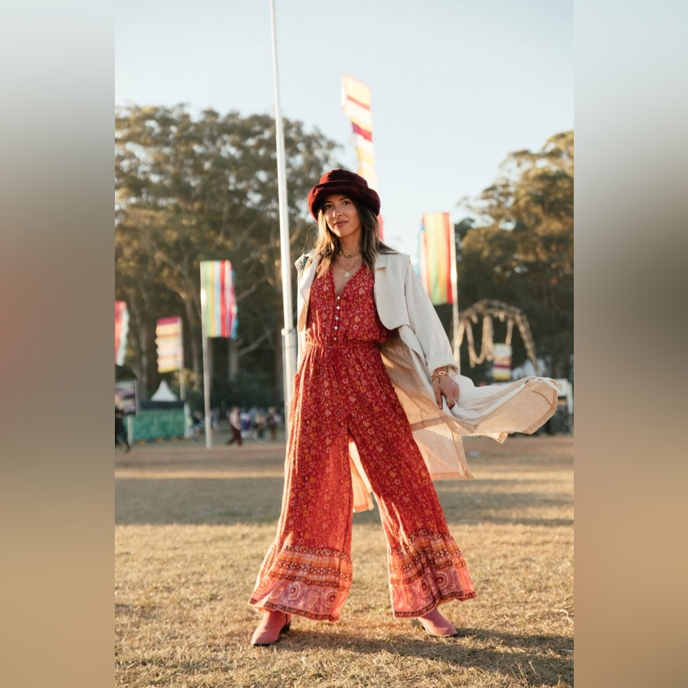 Spell & The Gypsy Dahlia Jumpsuit in Cherry Size Small